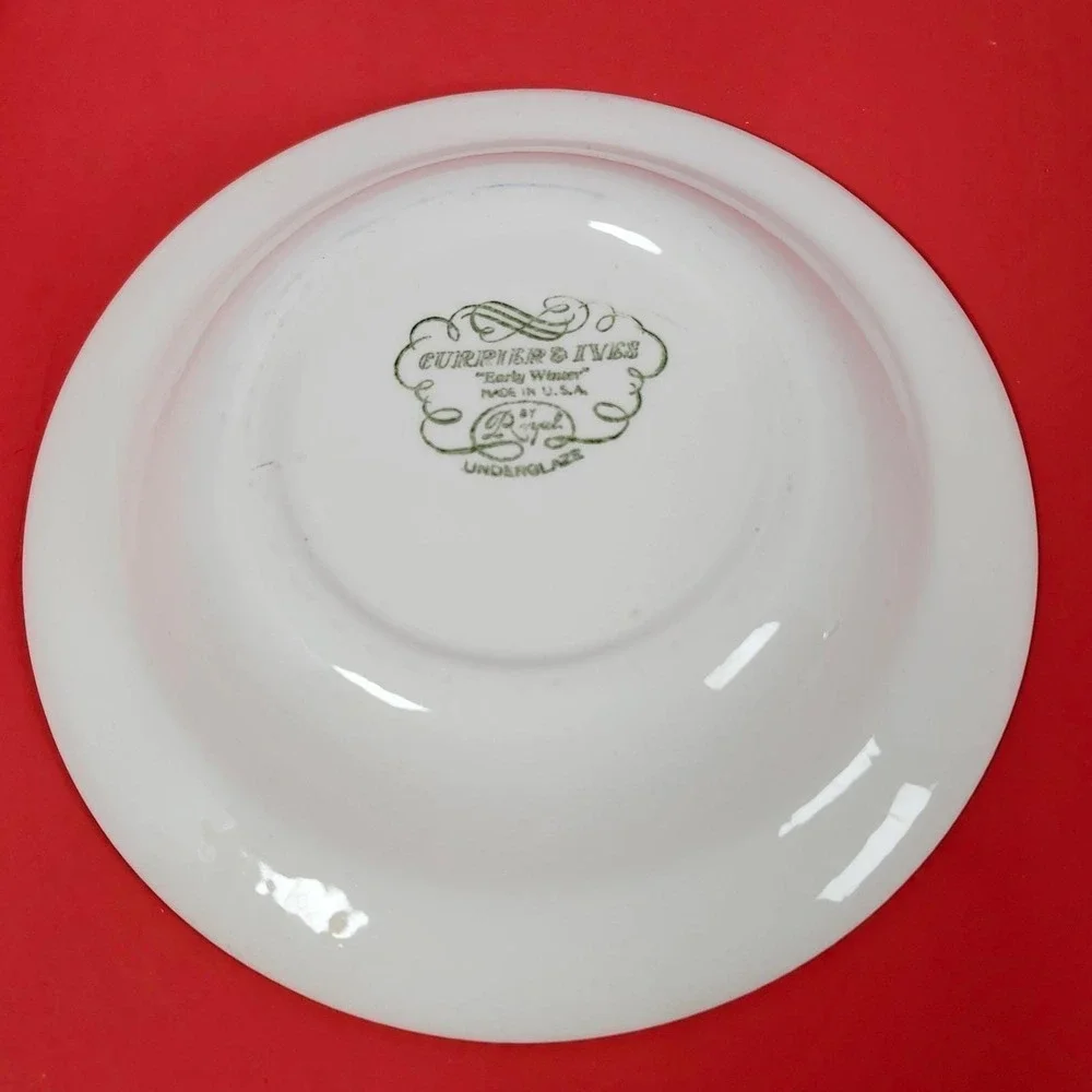 Royal‎ China Currier and Ives Blue White Plates Soup Bowls 12pcs Set Made in USA